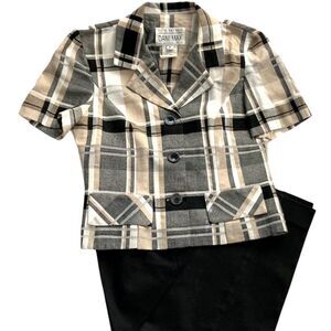 VINTAGE 80s/90s Lois Snyder Dani Max Linen Blend Pant Suit - 6 petite